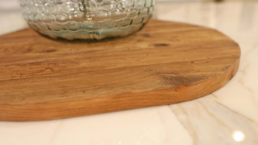 The maple colored wood on the new bread boards from Village Antiques remind Amitha Verma of fresh fallen leaves in autumn.